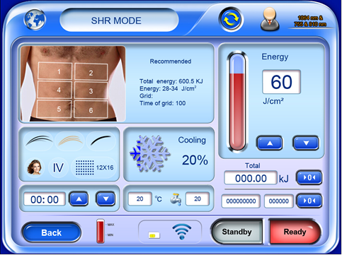 HS-818 diode laser operator interface 2 واجهة مشغل ليزر ديود HS-818 2