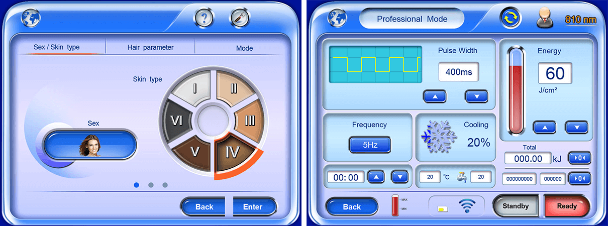 808nm diode laser screen شاشة ليزر ديود 808 نانومتر